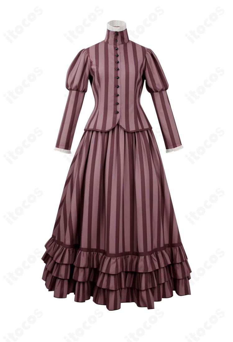 コープスブライドのヴィクトリア衣装 正面全体写真。クラシックなシルエットと高品質仕上げを確認できるカット