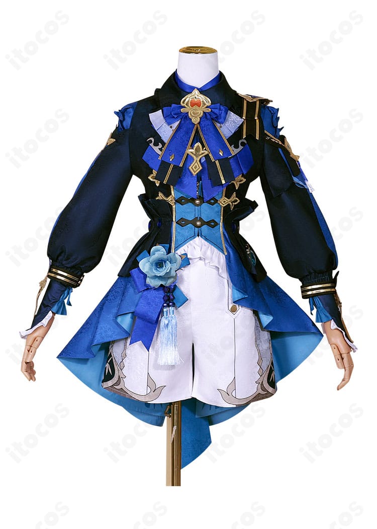 原神 行秋 竹身雨化Ver. コスプレ衣装の正面写真。配色と装飾の再現度を確認できる商品画像。