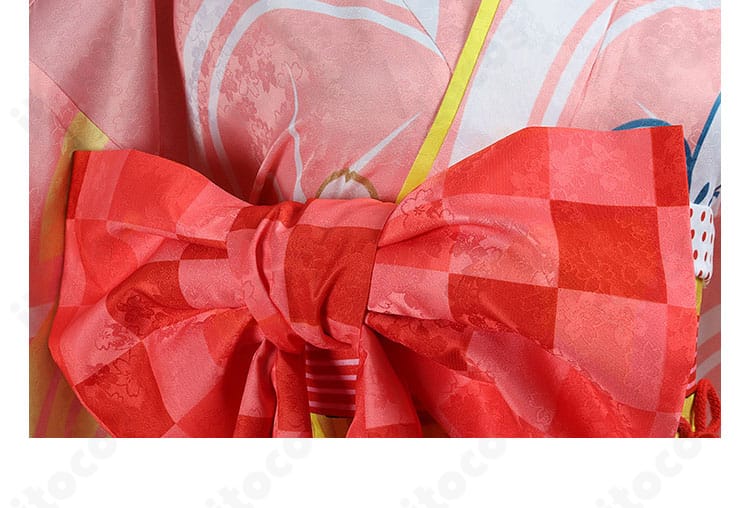 鹿目まどか 晴着Ver. 腰部装飾ディテール。帯の柄とボリューム、配置バランスのクローズアップ。