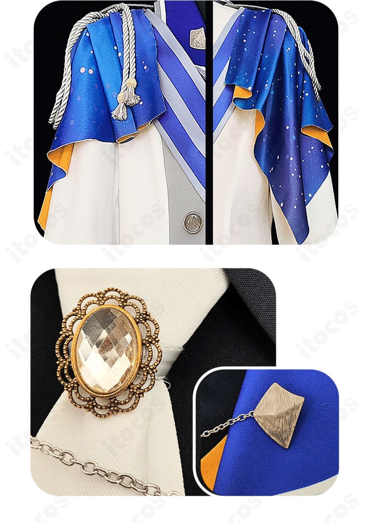 プロセカ 天馬司 コスプレ衣装の肩飾りクローズアップ。立体装飾が存在感を高めるディテール