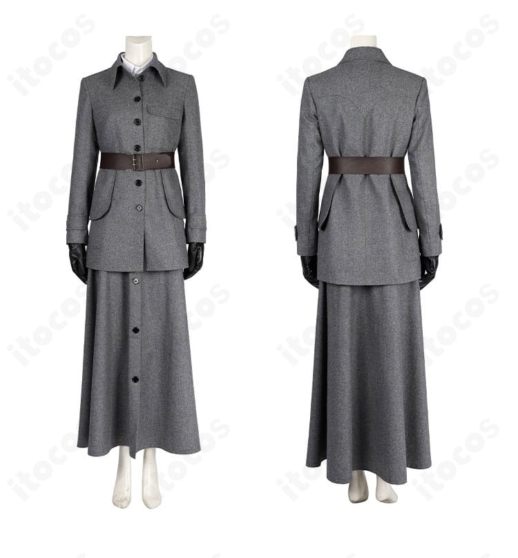 正面・背面から見たダイアナ・プリンス コート衣装の全体シルエットとディテール