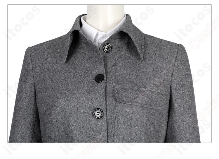 ワンダーウーマン1984 コート衣装の門襟デザインと縫製ディテール