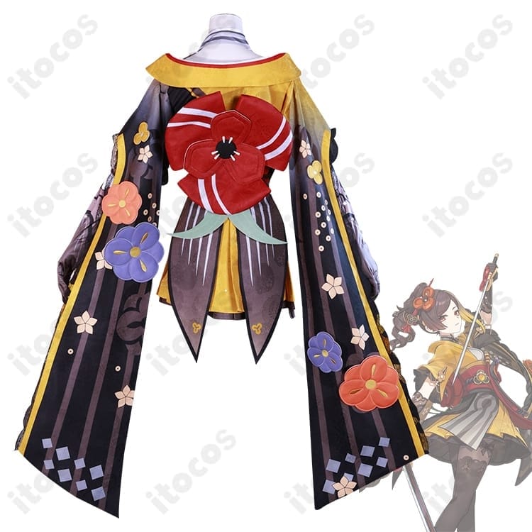 原神 千織 コスプレ衣装 高再現の刺繍と透け感、イベント撮影に最適 - 3枚目の画像