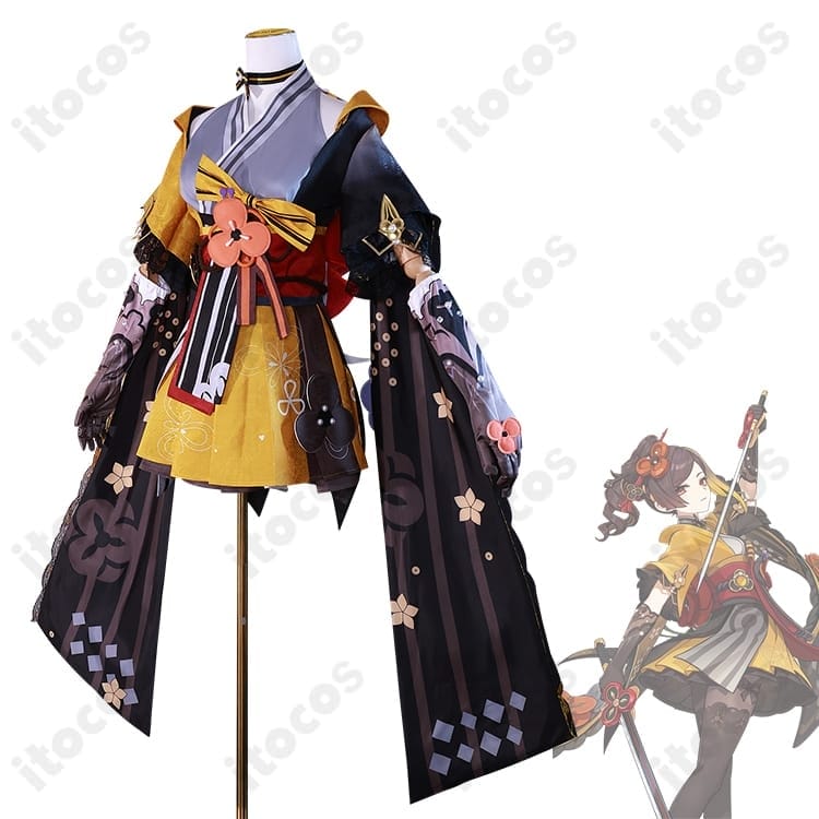 原神 千織 コスプレ衣装 高再現の刺繍と透け感、イベント撮影に最適 - 2枚目の画像