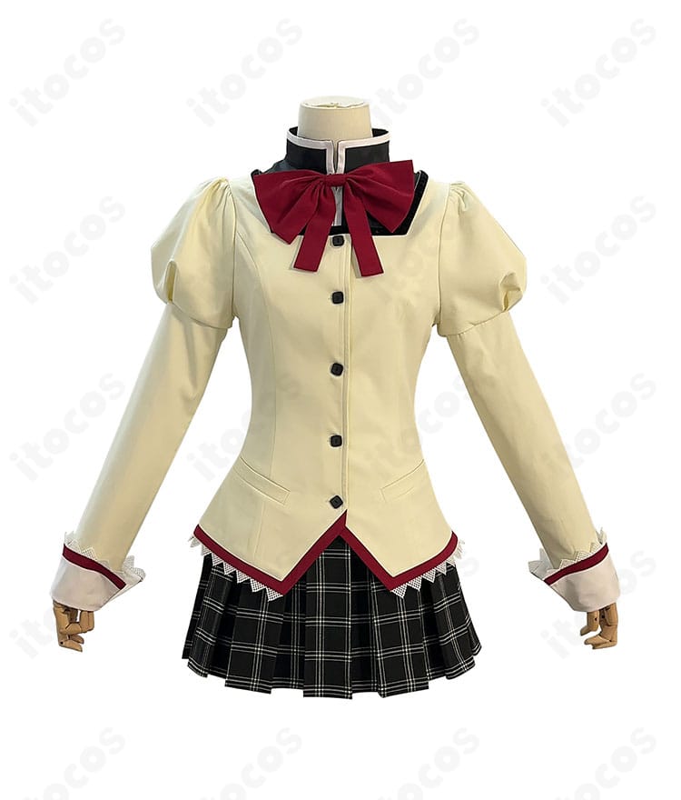 鹿目まどか・暁美ほむらの見滝原中学校制服コスプレ衣装 正面全体像｜イベント向け高再現セット