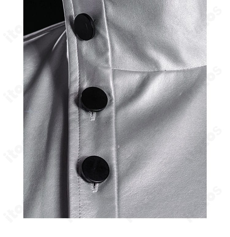 骨董商（戚十一）菌糸研究コスプレ 門襟とボタンの意匠を強調したディテール写真