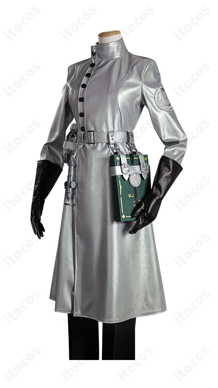 骨董商（戚十一）菌糸研究コスプレの側面シルエットと輪郭が映えるロングコート