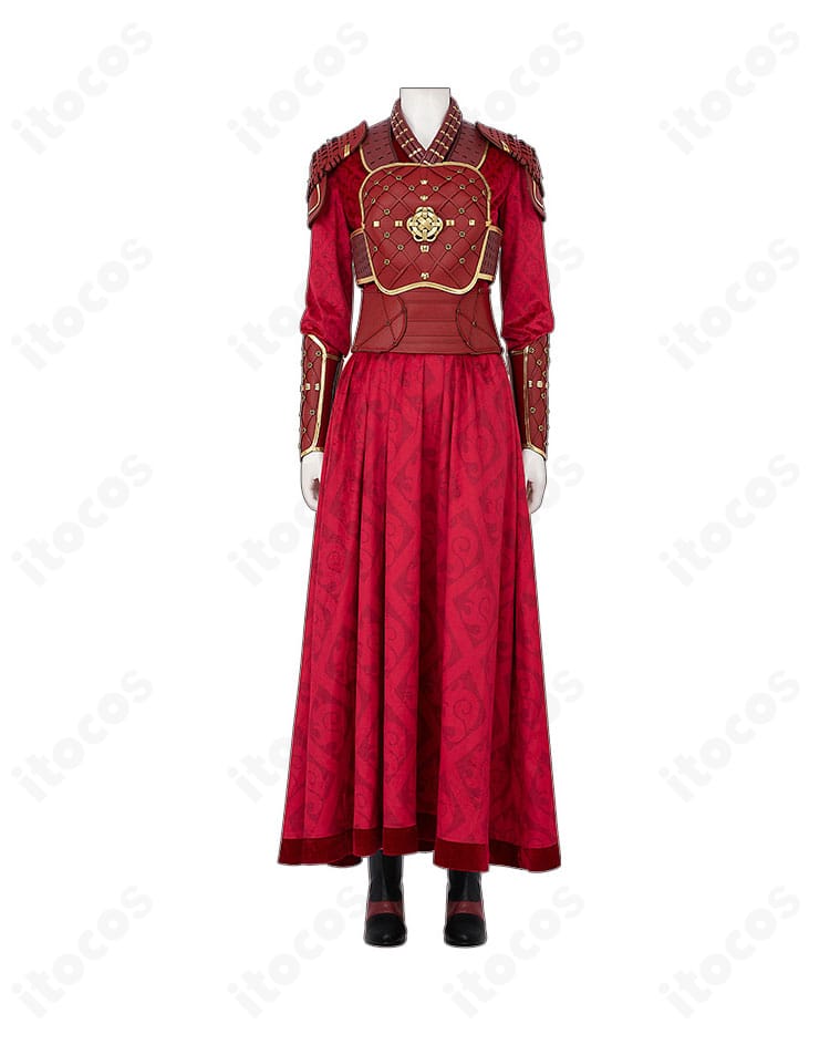 ホワット・イフ…？版 ヘラ コスプレ衣装の全体正面。戦闘服シルエットと配色が分かる構図