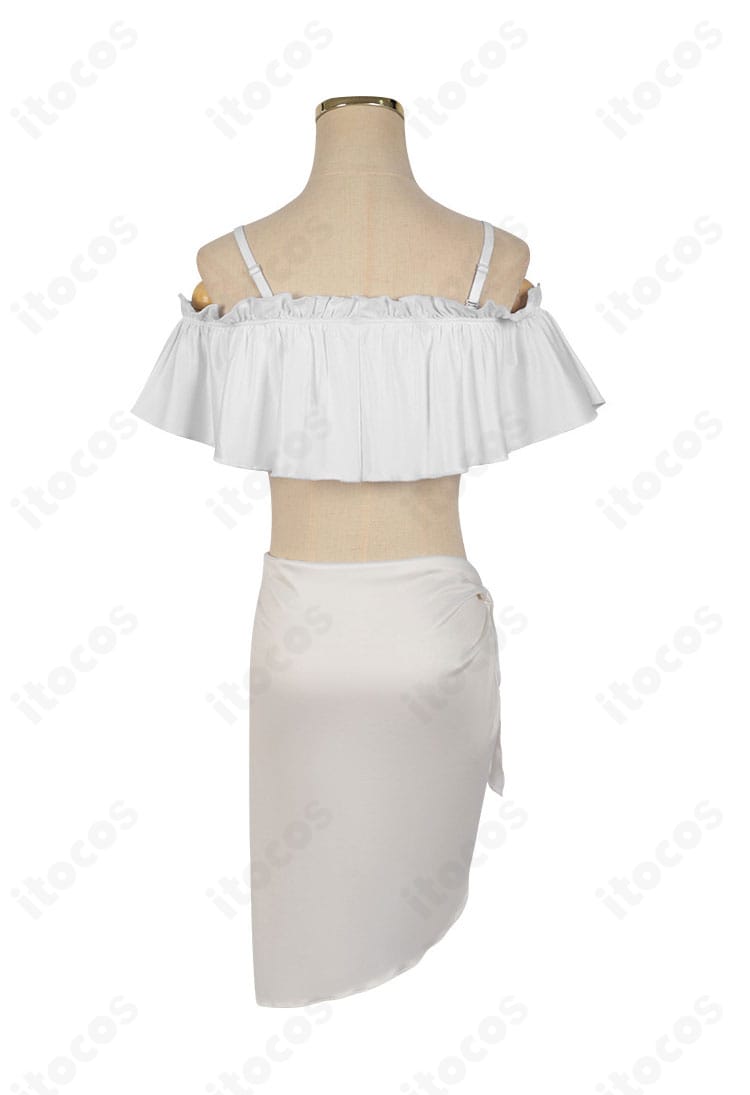 星野アイの水着コスプレ衣装背面。背中の開きとストラップ配置を忠実に再現。