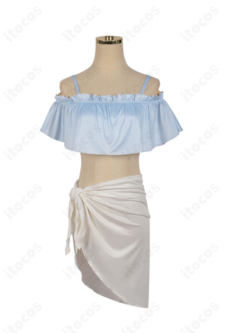 星野アイの青系ビスチェ風トップス正面。夏らしい色味で清涼感のあるデザイン。