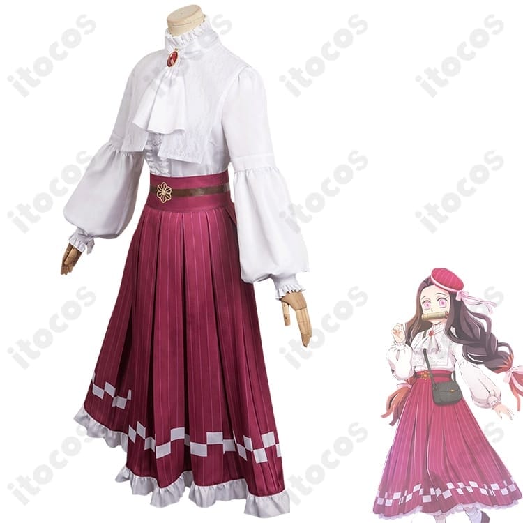 鬼滅の刃 竈門禰豆子 伍周年記念祭コスプレ衣装｜清楚でエレガント、イベント映えの高再現 - 2枚目の画像