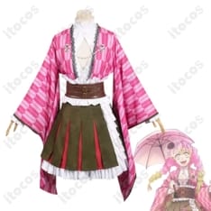 鬼滅の刃 甘露寺蜜璃 伍周年記念祭コスプレ 高再現で写真映え、イベント即戦力のフルセット - 1枚目の画像（サムネイル）