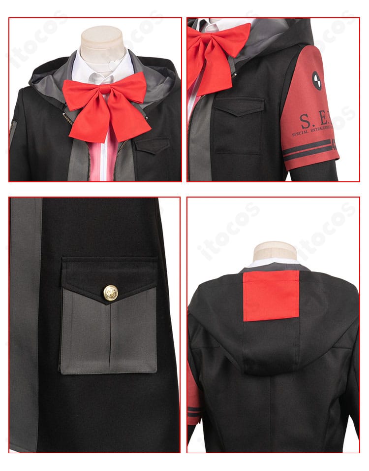 岳羽ゆかり 戦闘服コスプレのアクセ詳細。胸ポケットまわり、帽子、襟元リボン・首飾りなど小物の質感