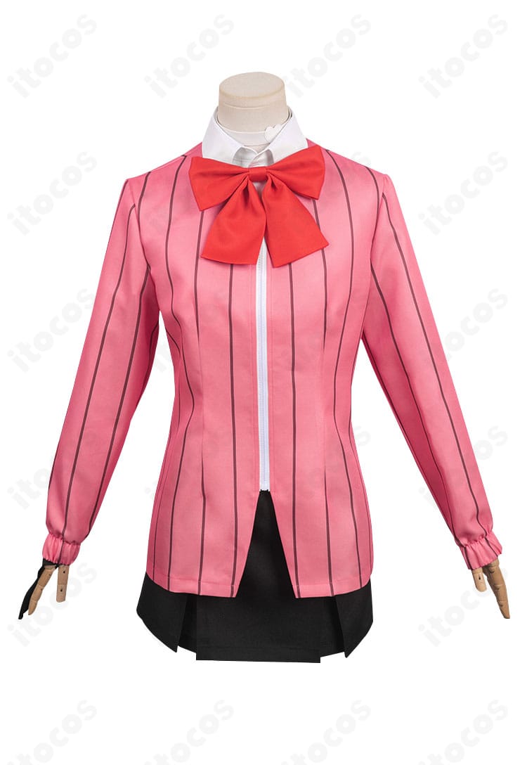 岳羽ゆかり 戦闘服コスプレのピンク色シャツ 正面。インナーの発色と襟元の形状がわかる単品カット