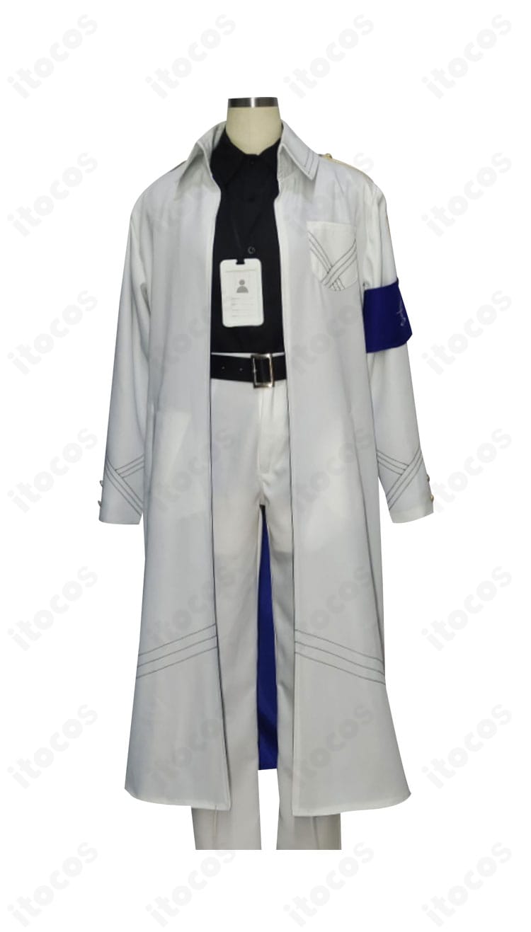 ブルーアーカイブ 先生 公式制服コスプレ 正面全身。S.C.H.A.L.Eらしい端正な配色と名札・腕章まで再現したデザインが分かる画像。