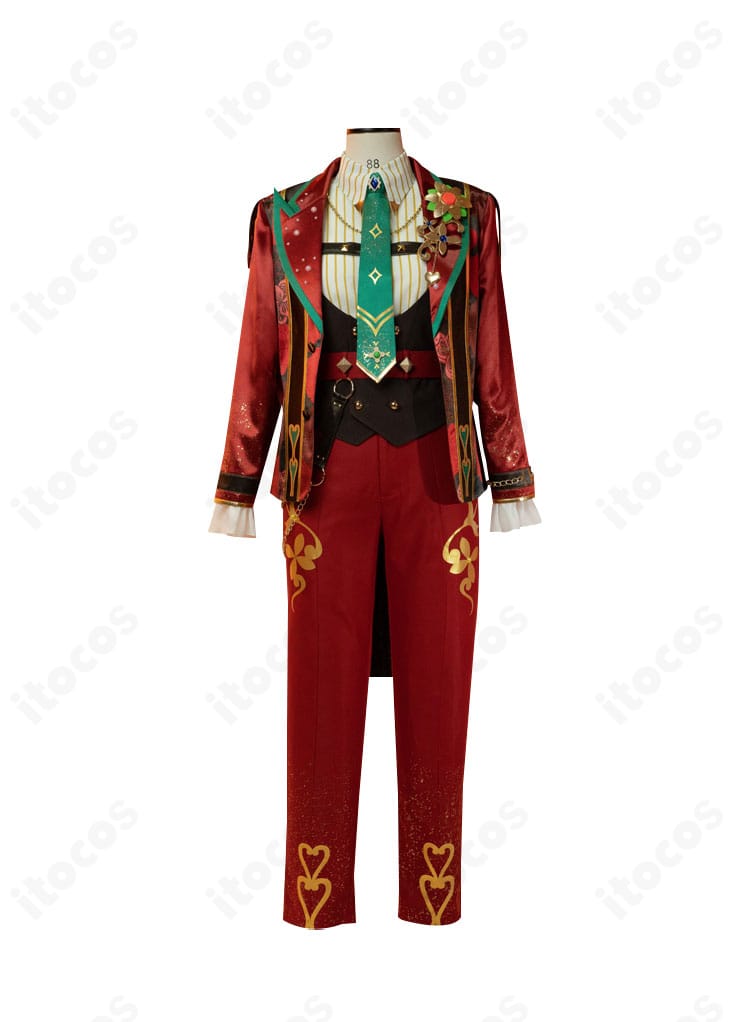 あんさんぶるスターズ！！ Trickstar Xdayコスプレ衣装の正面全体。氷鷹北斗・明星スバル・遊木真・衣更真緒の衣装を高再現したデザイン。