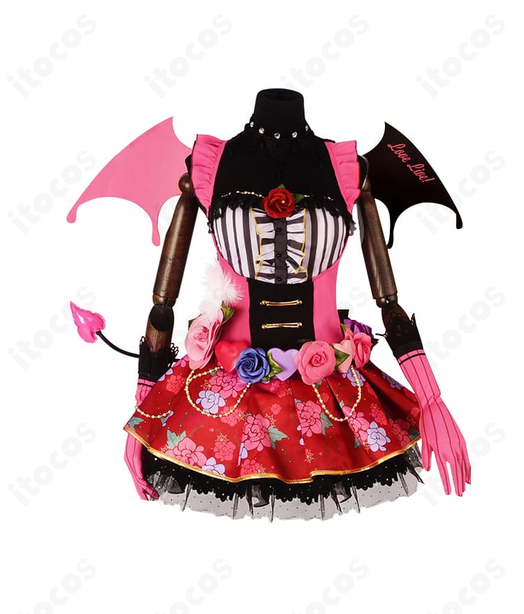 西木野真姫『小悪魔編 覚醒後』コスプレ衣装の正面全身。ラブライブ！スクールアイドルフェスティバルのビジュアルを高再現したITOCOS製。
