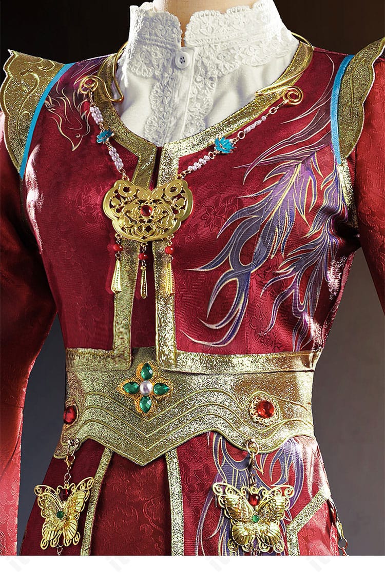 第五人格 メリー・プリニウス 箜篌 上着刺繍の近接写真｜象徴モチーフの精緻な縫製