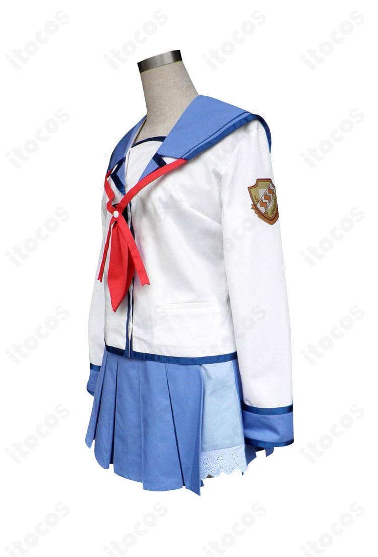 Angel Beats! 仲村ゆり コスプレ衣装の側面図。ステッチや装飾の配置、シルエットの流れを確認できるディテールショット。