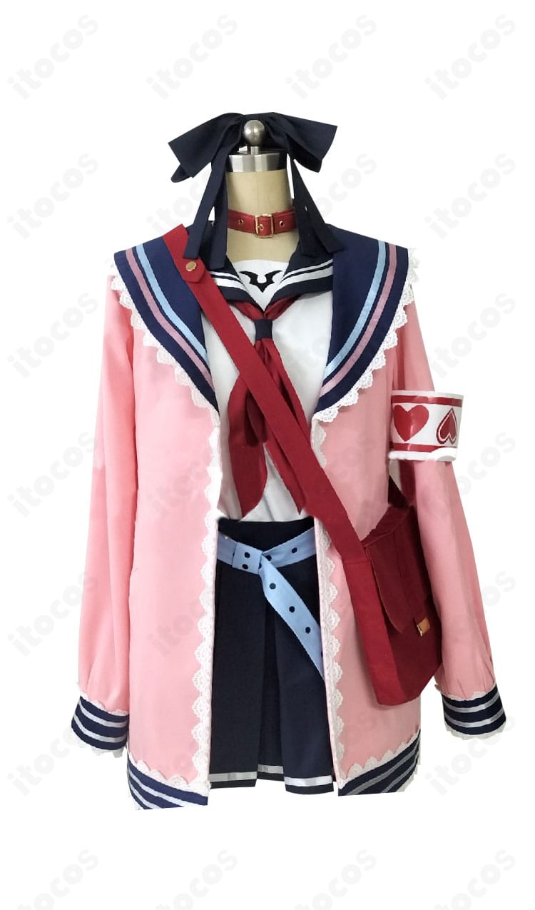 魔界ノりりむのセーラー服コスプレ正面。髪飾りからチョーカーまでを揃え、高再現のディテールとバランスを確認できる全身画像