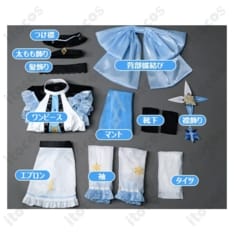 原神 エウルア メイド服同人衣装 高再現セット、撮影・イベントに最適で着脱簡単 - 4枚目の画像（サムネイル）