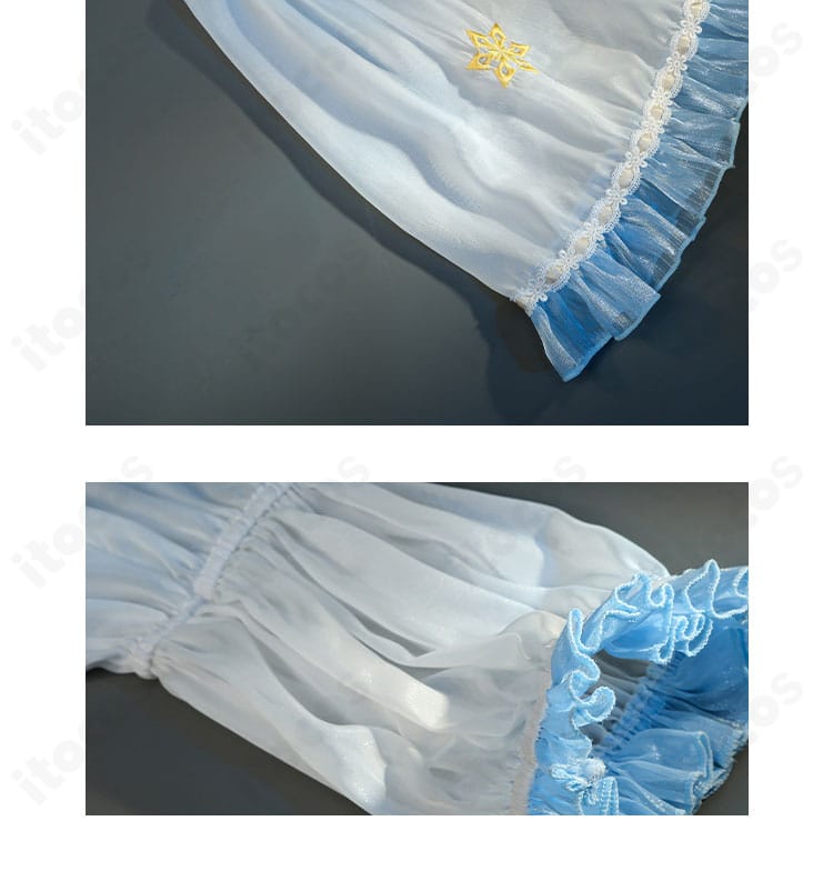 原神 エウルア メイド服同人衣装の袖口ディテール。カフスのトリムと装飾パーツ