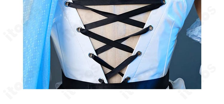 原神 エウルア メイド服同人衣装の背面リボン。結び目とリボン幅の質感が分かるカット