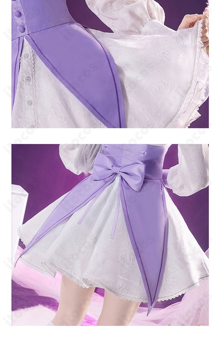 スカートと背面装飾の背面ビュー。背中の大きなリボンとスカートの広がりを明瞭に提示。