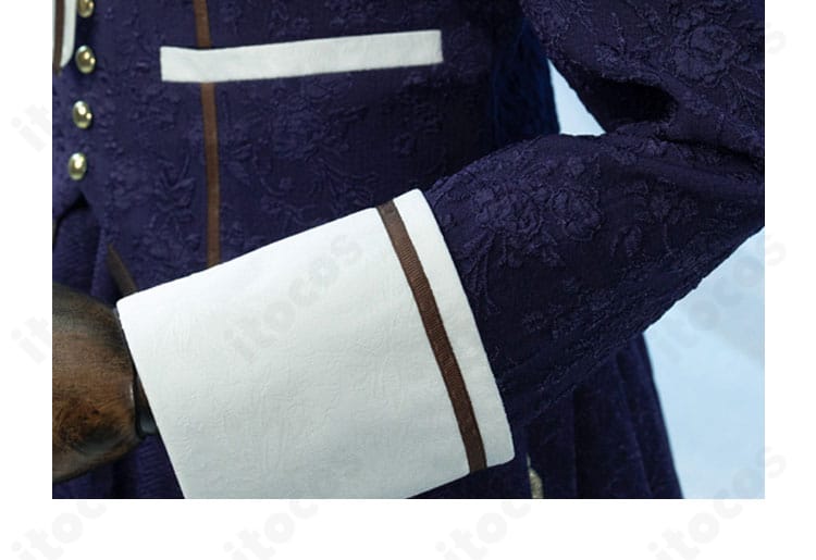 袖口の質感ディテール。上質な布地と丁寧な縫製でエレガントに仕上げています。