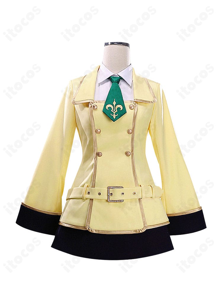 コードギアス 反逆のルルーシュ カレン・シュタットフェルト 学園制服コスプレ衣装の正面全体。発色の良いコートとプリーツスカートを高精度再現。