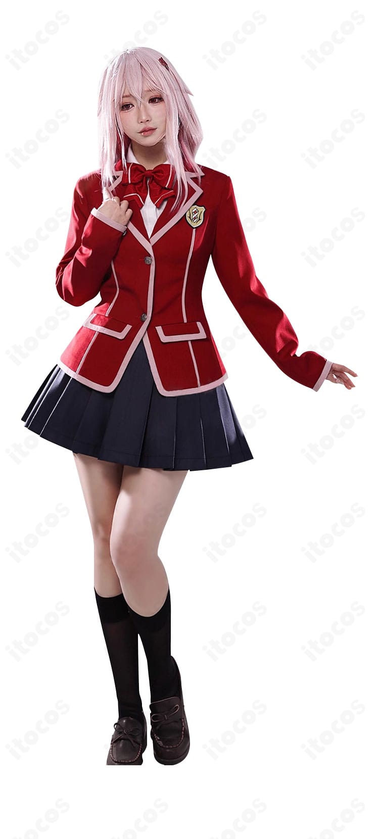 ギルティクラウン 楪いのり 学園制服コスプレの全身スタイルがわかる画像