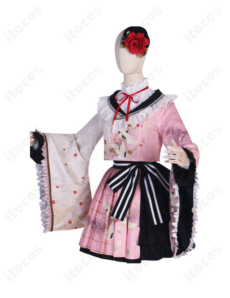 プロジェクトセカイ 暁山瑞希 和ロリ衣装の側面シルエットとレイヤード感