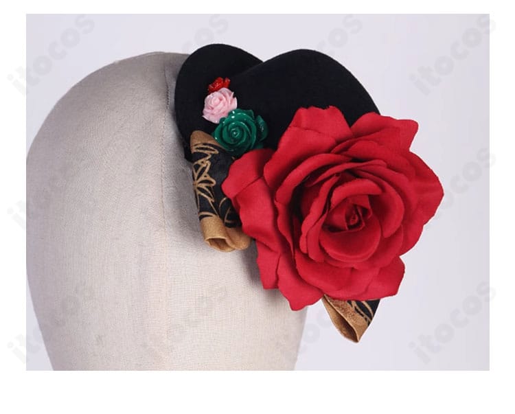 暁山瑞希 和ロリ衣装の花の髪飾りディテール（色味・留め具）