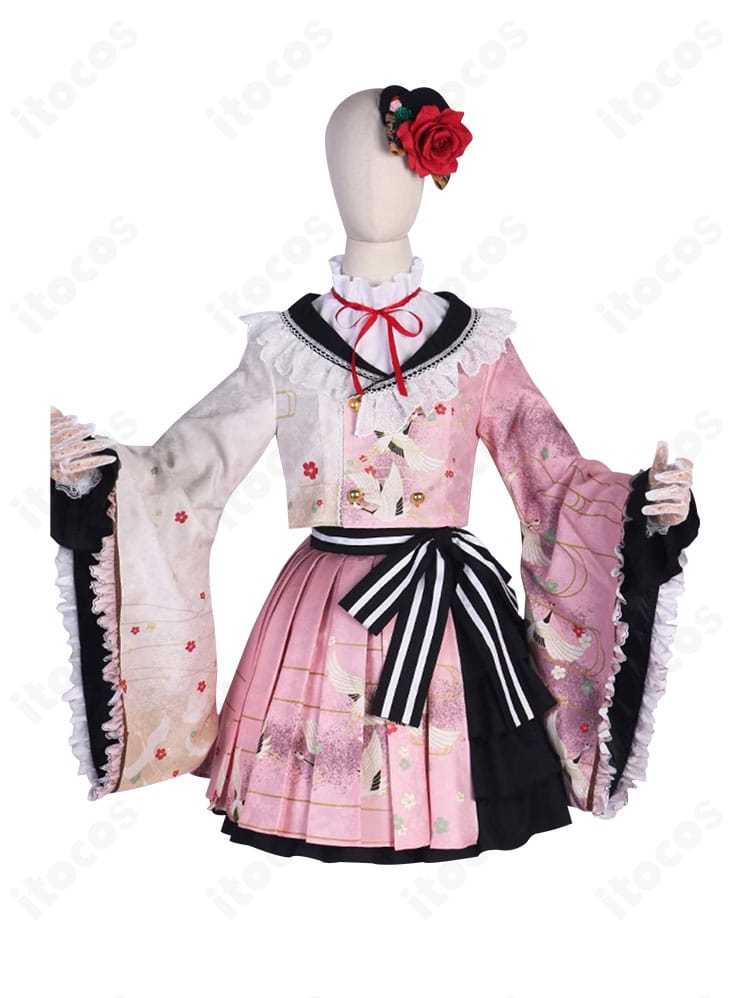 プロジェクトセカイ 暁山瑞希 和ロリ衣装の正面フルコーディネート