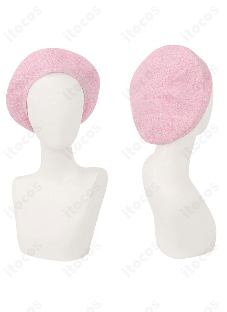 高坂穂乃果 コスプレ衣装のピンクの帽子ディテール。カフェテイストの可愛いアクセントが映える小物。