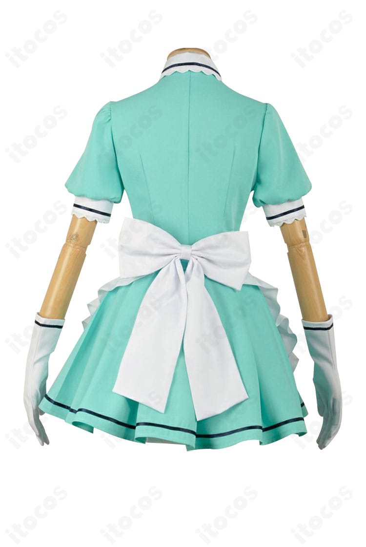 ブレンド・S 神崎ひでり メイド服コスプレの背面。エプロンの結び位置と後ろ姿のバランスを忠実に再現。