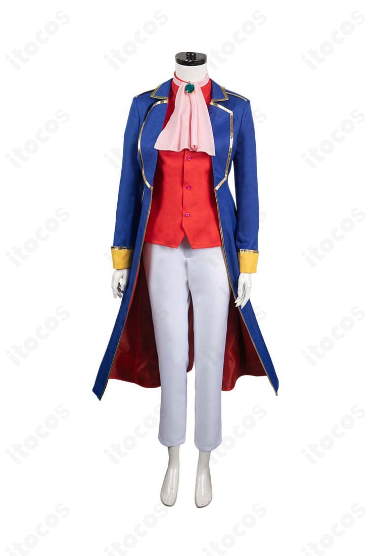 プリンセスピーチ Showtime! ピーチ姫 剣士コスプレの正面全体。コートとスカーフが映える堂々としたシルエットを確認できます。