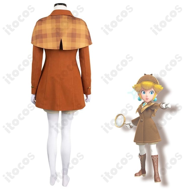プリンセスピーチ 探偵コスプレ衣装｜高再現シルエットで上品に映えるフルセット - 3枚目の画像