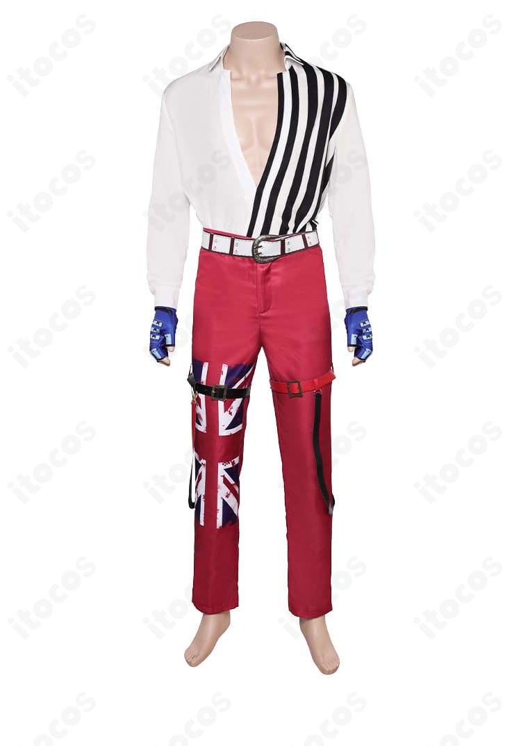 スティーブ・フォックス 衣装のシャツ内側ディテール。精密な刺繍と上質感のある仕上げをクローズアップ。