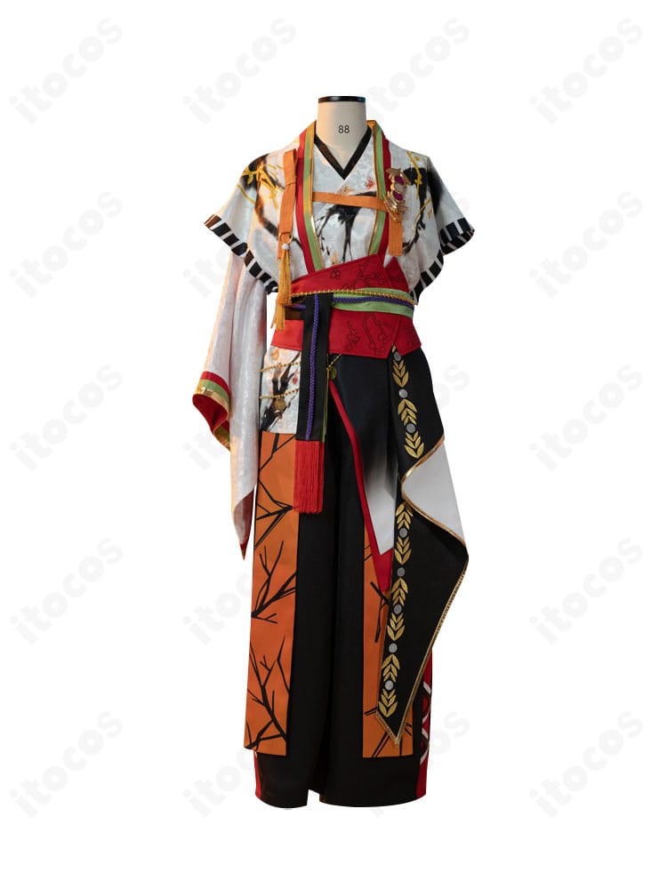 『あんさんぶるスターズ！！』紅月 蓮巳敬人・鬼龍紅郎・神崎颯馬 天地鳴動コスプレ衣装の正面全体。配色と和風意匠を確認できる画像