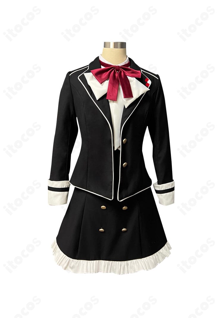 DIABOLIK LOVERS 小森ユイ 学園制服コスプレ衣装の正面全体像。清楚なシルエットと配色を再現し、イベントや撮影で映える設計。