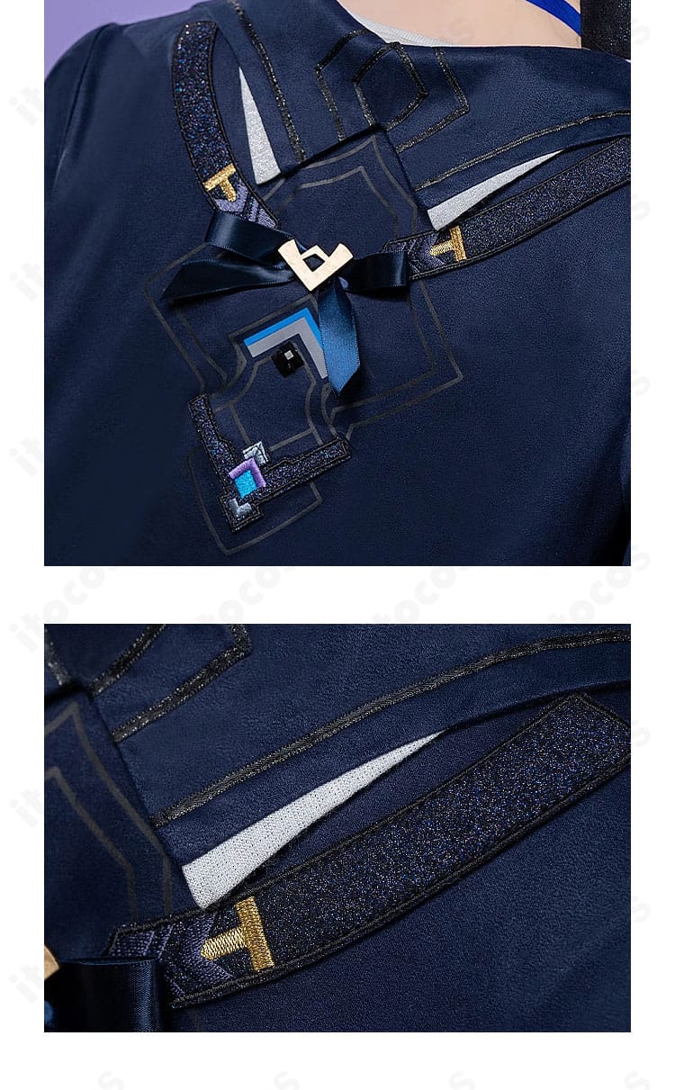 背面の全体シルエットと背中の装飾配置を確認できる背面図