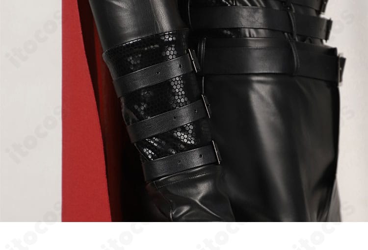 黒手袋の装飾ディテール。指先まで整った形状で高級感ある見た目。