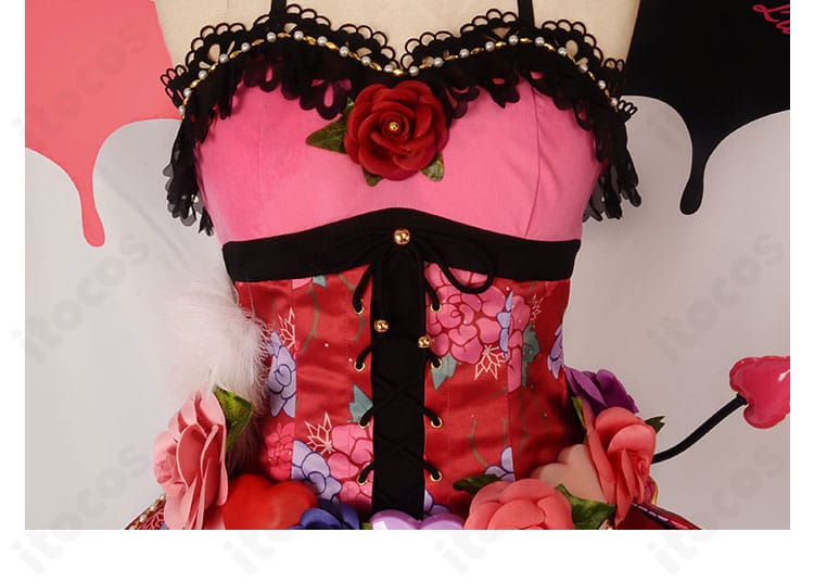 南ことり 小悪魔編 覚醒後コスプレ衣装のリボンやレース装飾のクローズアップ