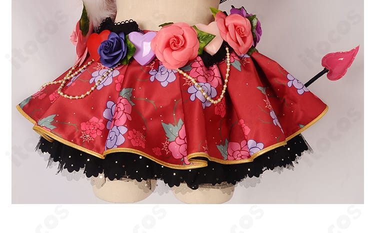 星空凛 小悪魔編覚醒後のスカートディテール。多段フリルとレース、裾の広がりが分かるアップショット。