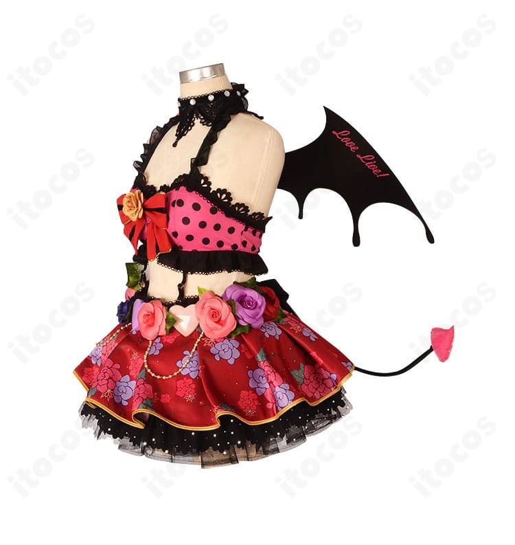 絢瀬絵里 小悪魔編覚醒後コスチュームの側面。立体リボンやスカートの切替、レースの重なりが見える角度。