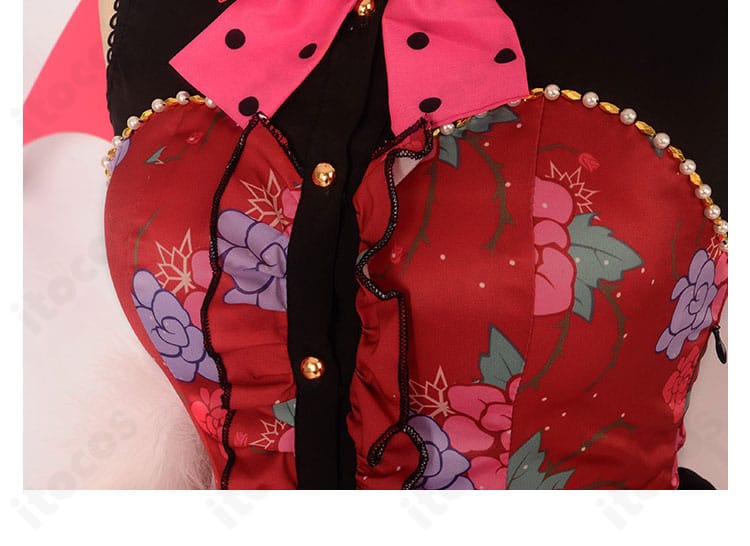 高坂穂乃果 小悪魔編覚醒後衣装の胸元ディテール。刺繍風装飾とアクセサリー配置が確認できる。