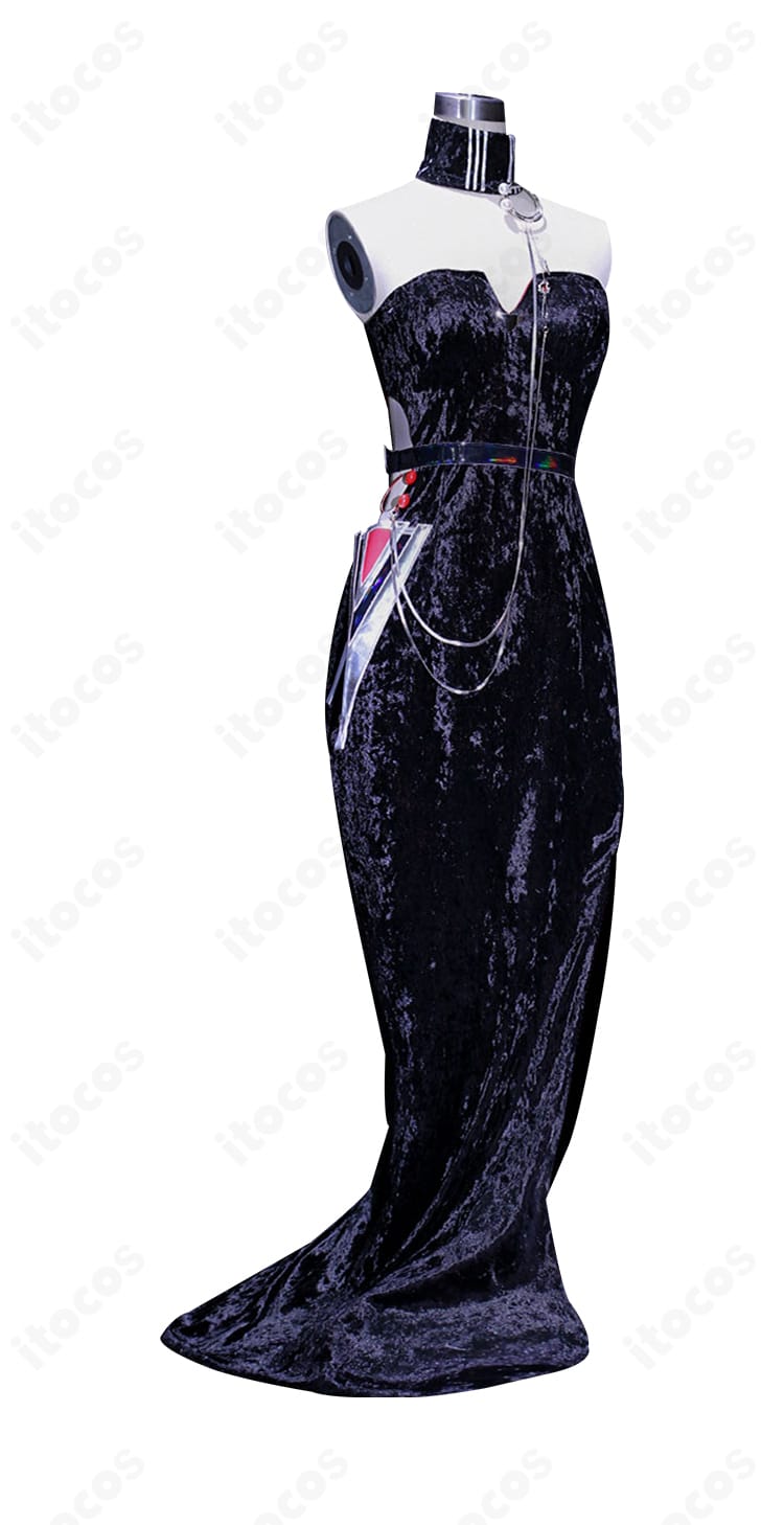 無期迷途 シャローム 昼の如き夜光 コスプレ衣装の右側面ディスプレイ。サイドシルエットと装飾の立体感。