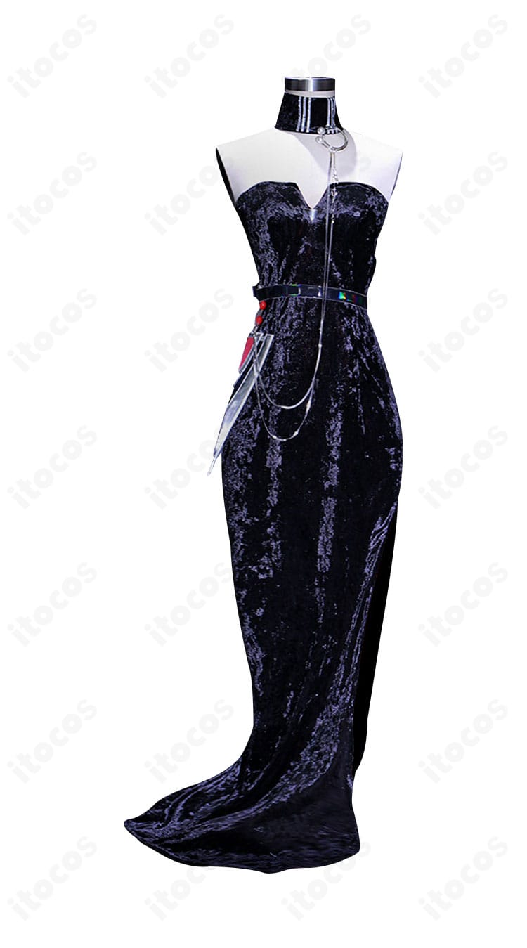 無期迷途 シャローム 昼の如き夜光 コスプレ衣装の正面平置き。ドレスとアクセ一式の全体構成が見える。