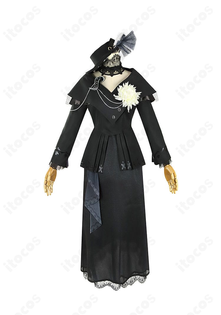 リバース：1999 ネクロ・ロギストのコスプレ衣装 正面全体。刺繍と装飾を再現した高再現デザイン